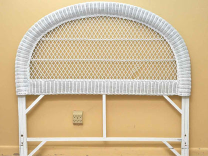 White Wicker Full Headboard
