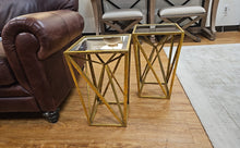 Madison Park Pair of 'Zee' Mirror Top Accent Tables