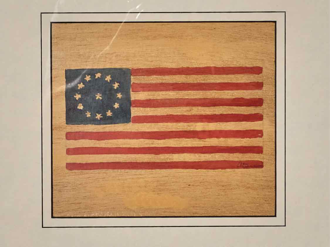 'American Flags VI'Art Print In Matt Black & Silver Accent Frame