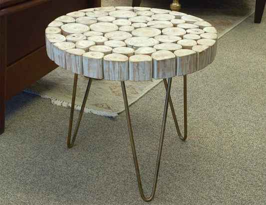 Round Log Design Side Table