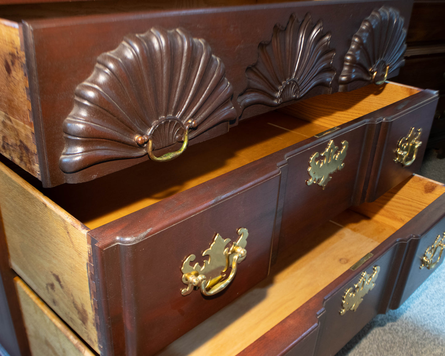 Two Piece Mahogany Blockfront High Boy