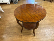 Round Mahogany Inlaid Top Side Table