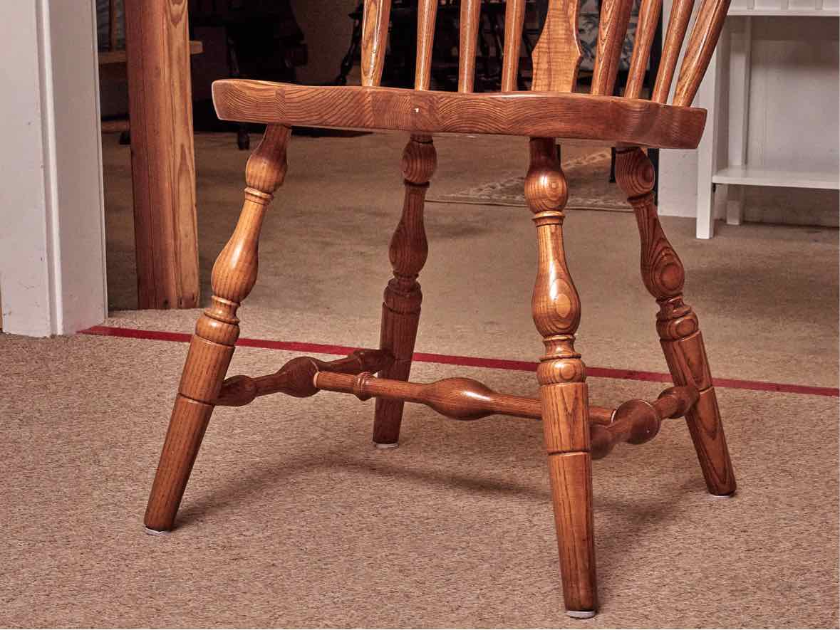 Bent Bros Colonial Oak Oval  Table & 6 Oak Windsor Chair Set