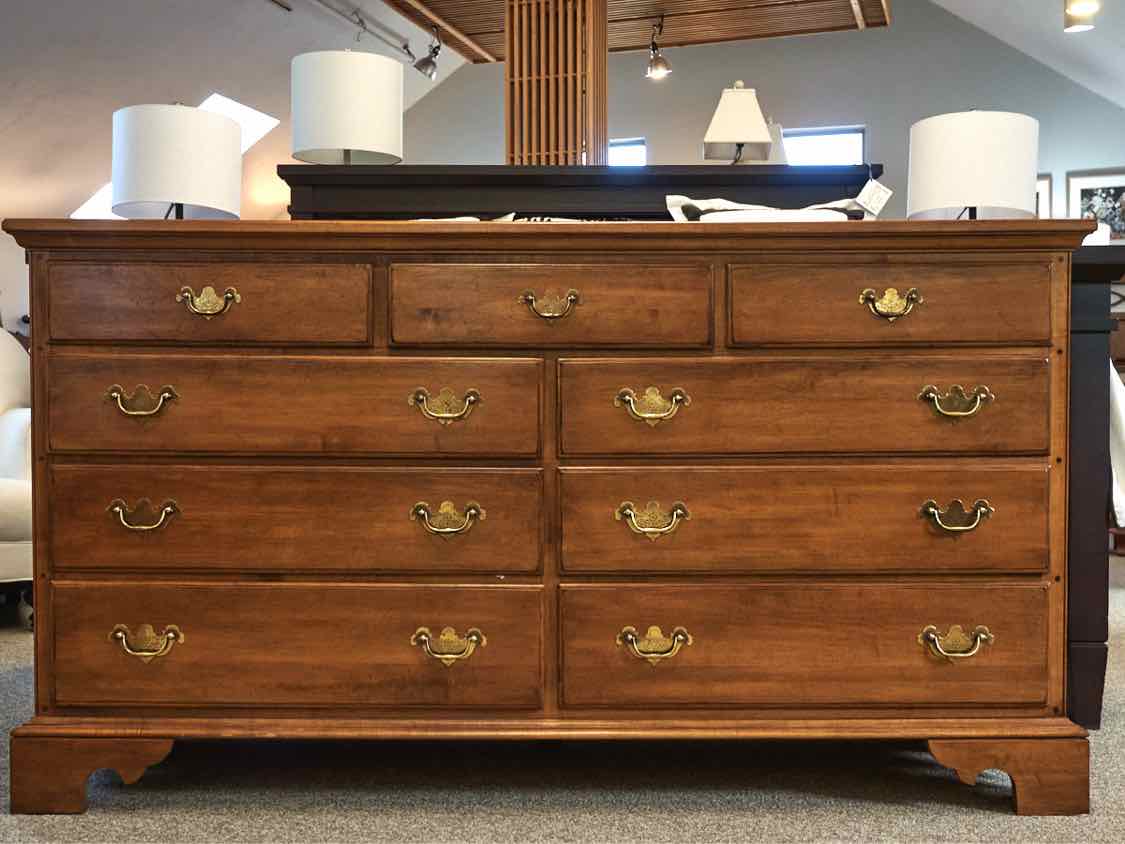 Ethan Allen Maple Double 9 Drawer Dresser