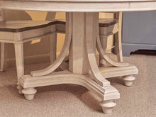 Round  Driftwood Top Finish Cream Finish Table &  4 Chair Set