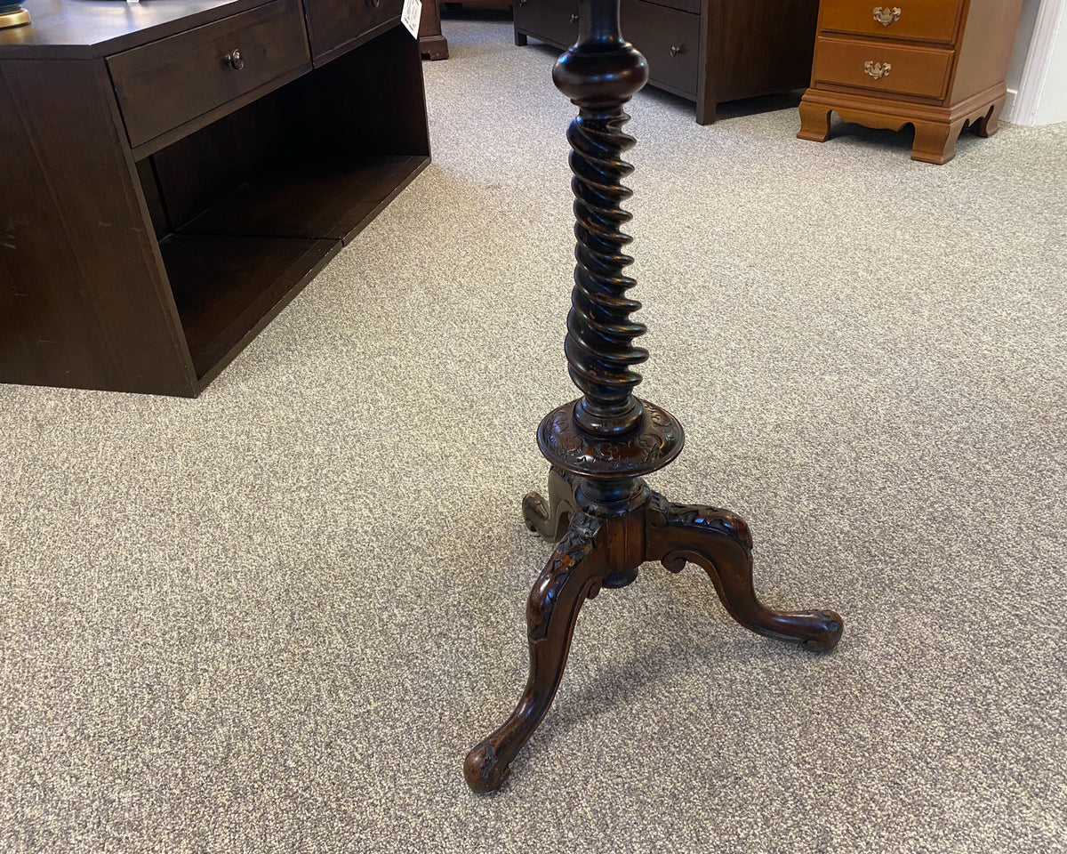 English Round Barley Twist Pedestal Side Table