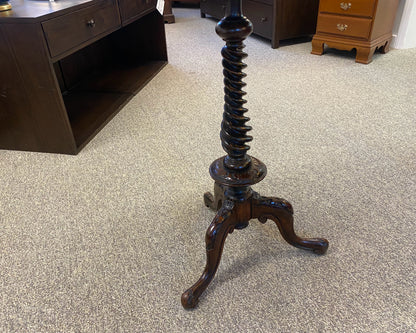 English Round Barley Twist Pedestal Side Table