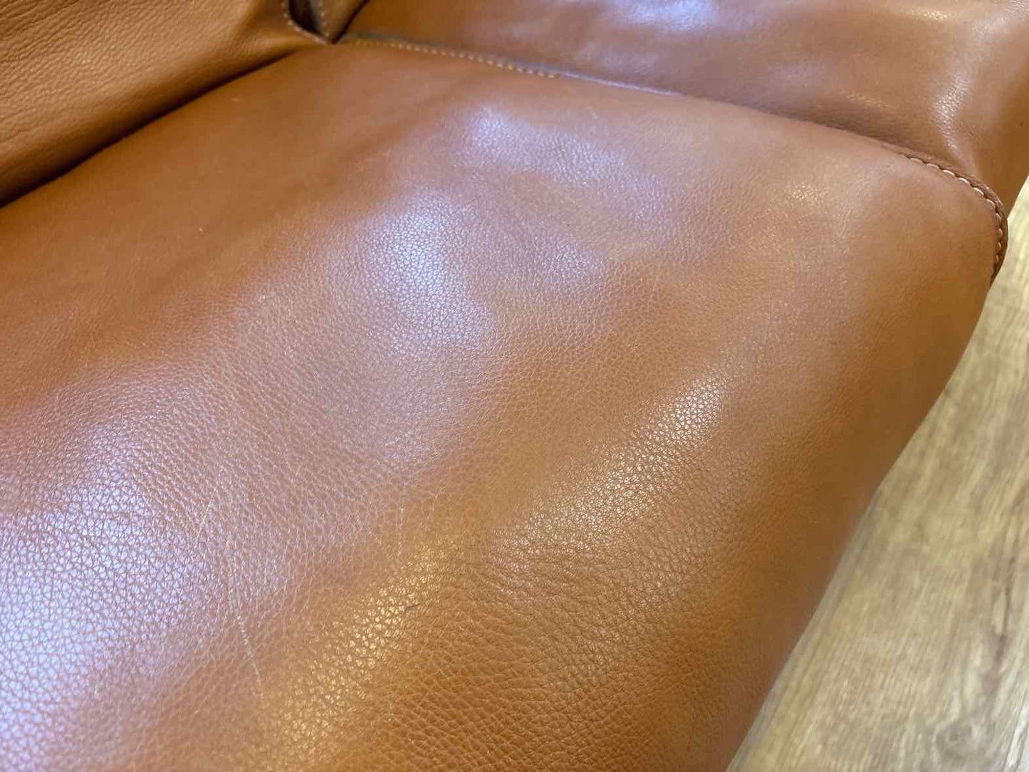 Roche Bobois 'Ascot' Cognac Leather Sofa