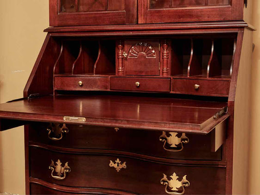 Jasper Cherry 2 Glass Door 4 Drawer  Cabinet Secretary Desk