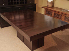 Espresso  Finish Rectangular Dining Table with Block Pedestal