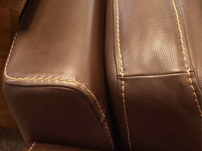 Polaris ' Odessa' Raisin Itatian  Leather 2 Cushion Sofa