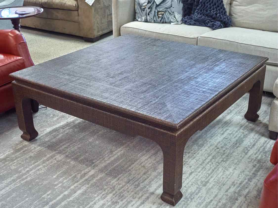 Harrison Van Horn Grasscloth Wrapped Asian Inspired Cocktail Table