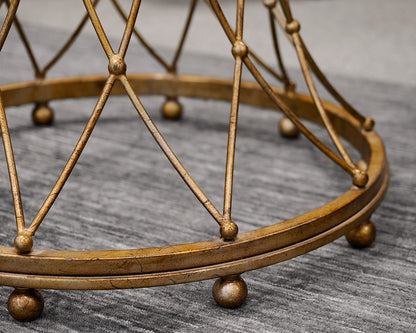 Glass Top Round Side Accent Table