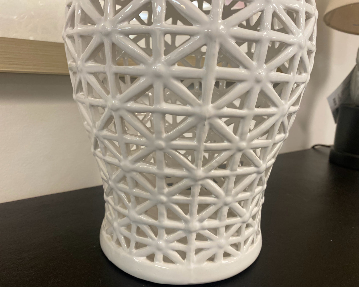 White Lattice Ginger Jar