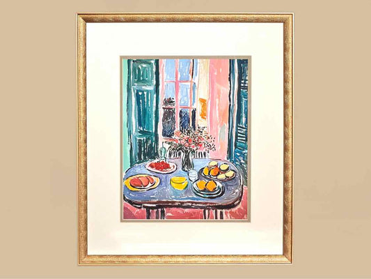 'Dinner's Ready II'  Print In Textured Gold & Matt Black Frame