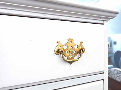 French & Heald Arctic White Finish 5 Drawer  Chest on Chest