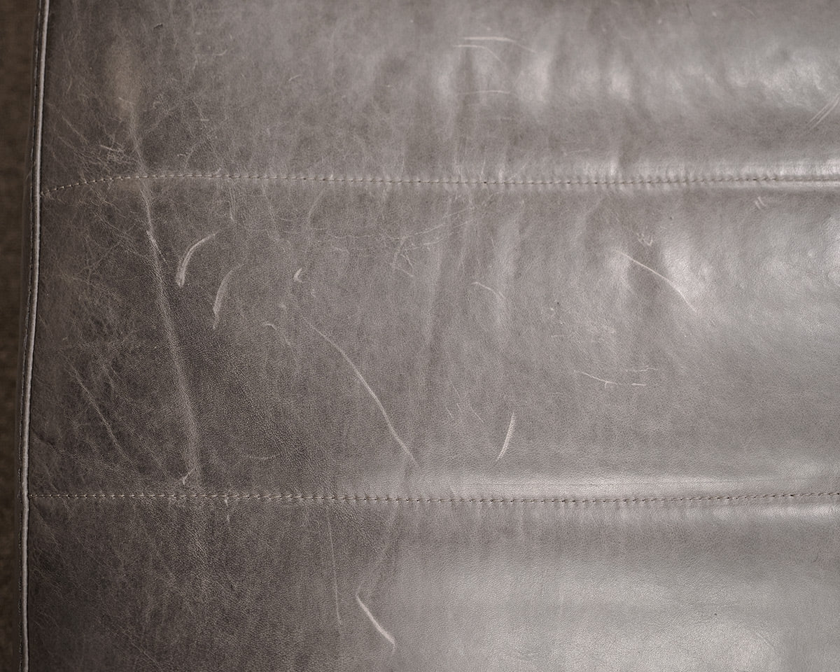 RH "Rene" Gray Leather Chaise