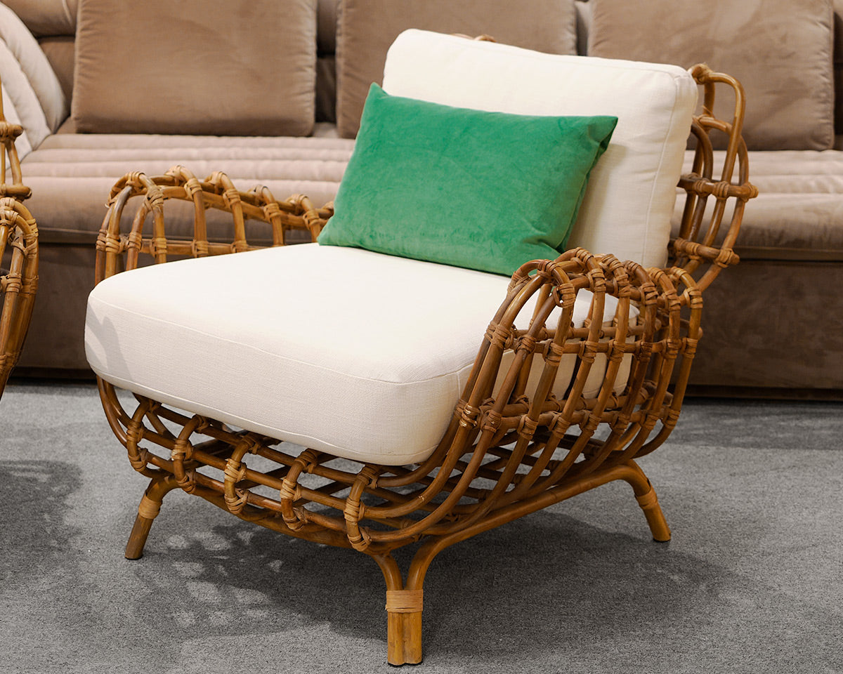 Pair of West Elm 'Savannah' Rattan Chairs