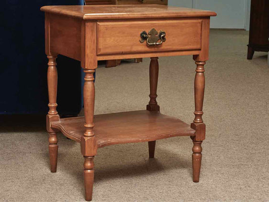 Maple 1 Drawer & Lower Shelf Nightstand