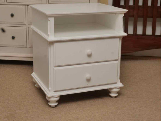 Pair Of Vermont Tubbs  White Finish 2 Drawer & Shelf  Nightstands