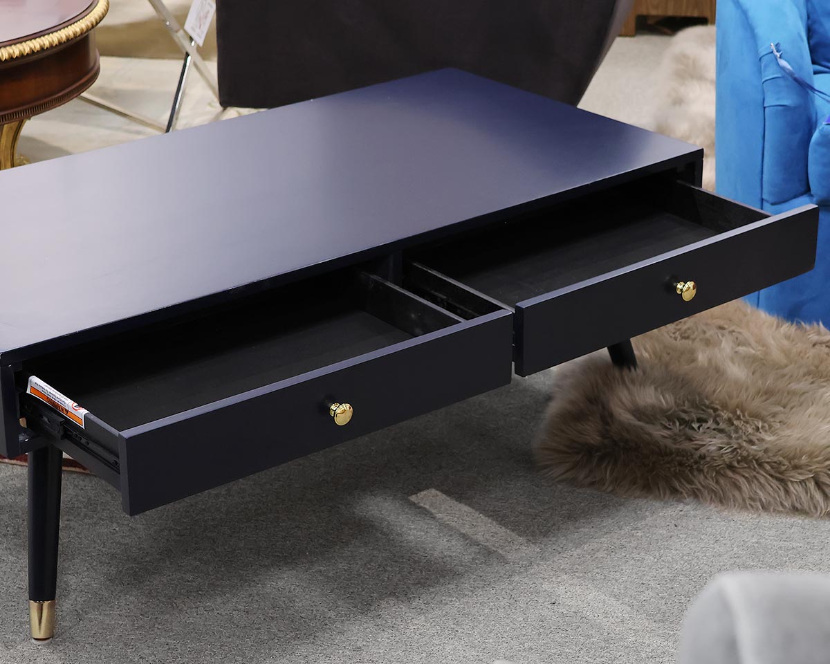 Safavieh' Levision' Navy Blue  Cocktail Table with Brass Knobs