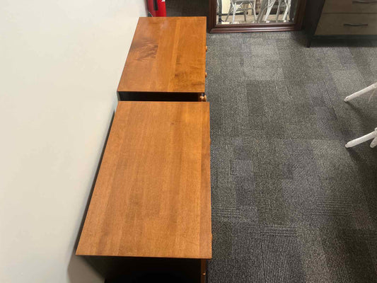Pair of Maple and Black Nightstands