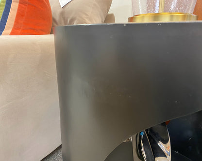 Noir Eclipse Round Side Table in Matte Black