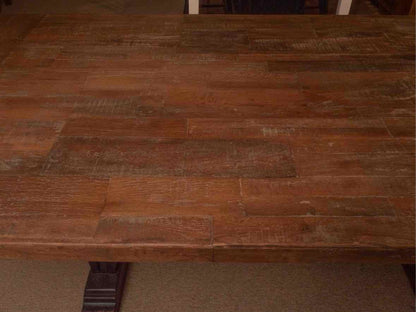 Arhaus  Rustic Reclaimed Wooden  Trestle Base Dining Table