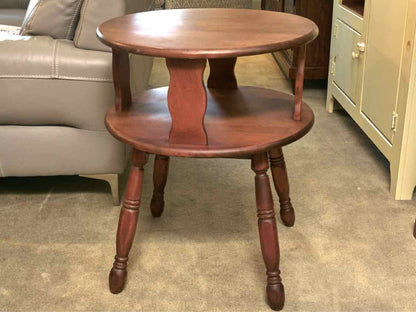 Moosehead  Maple Round With Shelf Accent Table