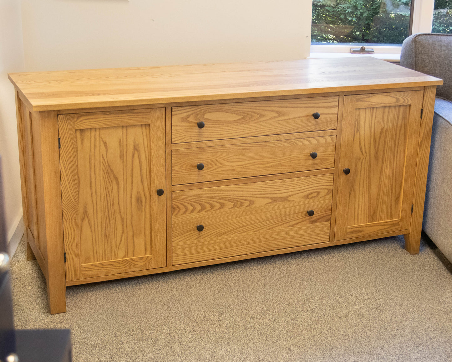 Gat Creek Atticus 3-Drawer Credenza in Ash with Classic Latte Finish
