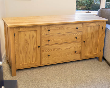 Gat Creek Atticus 3-Drawer Credenza in Ash with Classic Latte Finish