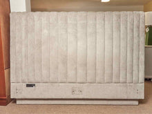 Interlude Home Custom Channel Back Upholstered Sliver Gray  King Bed