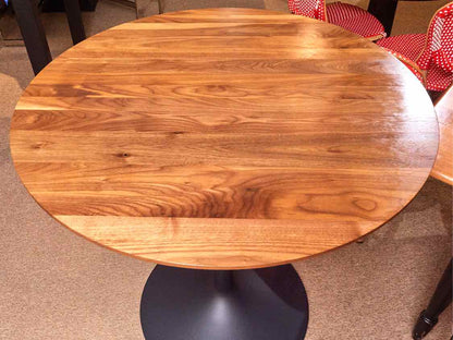 Room & Board 'Aria' Solid Walnut Round  Pub Height Table Graphite Steel Base