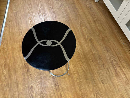 Caracole Black Lacquer Side Table