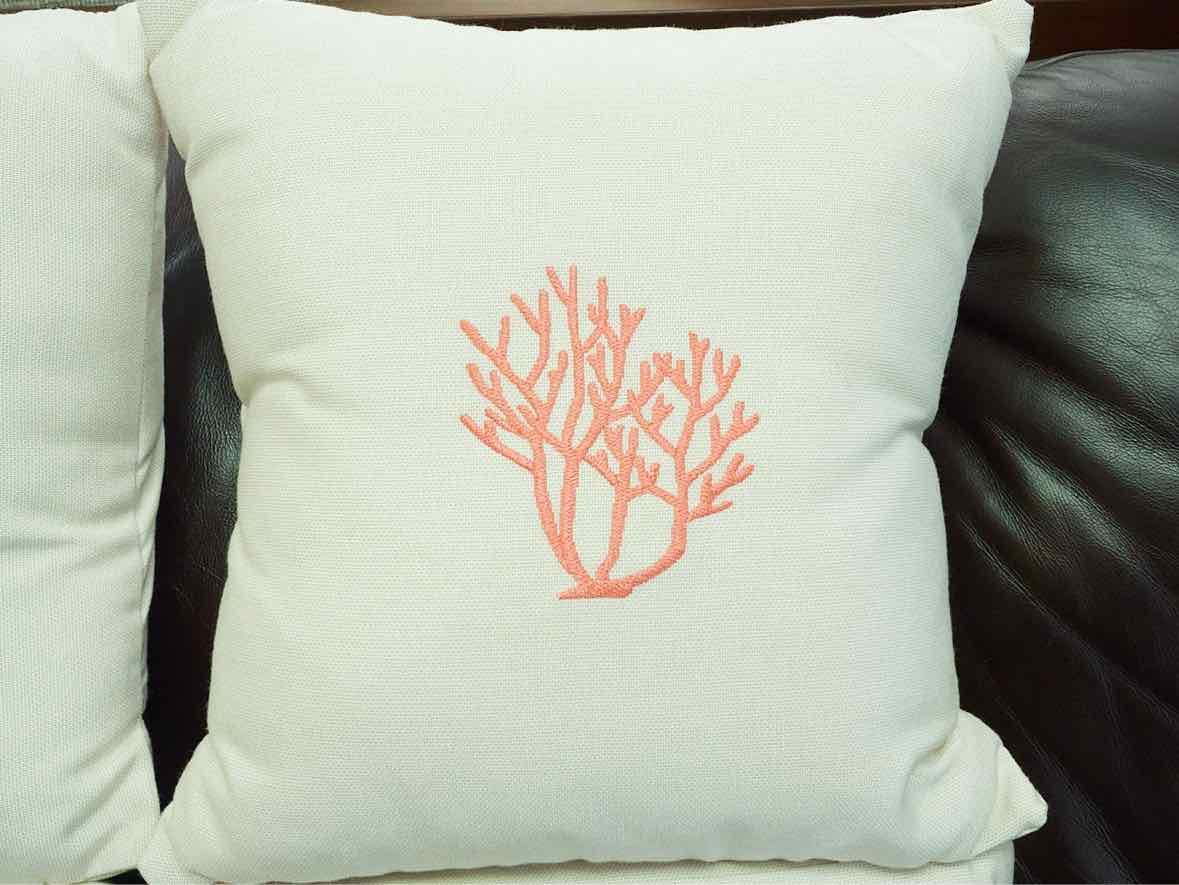 Set of 4 Seaside Needlepoint Accent Pillows