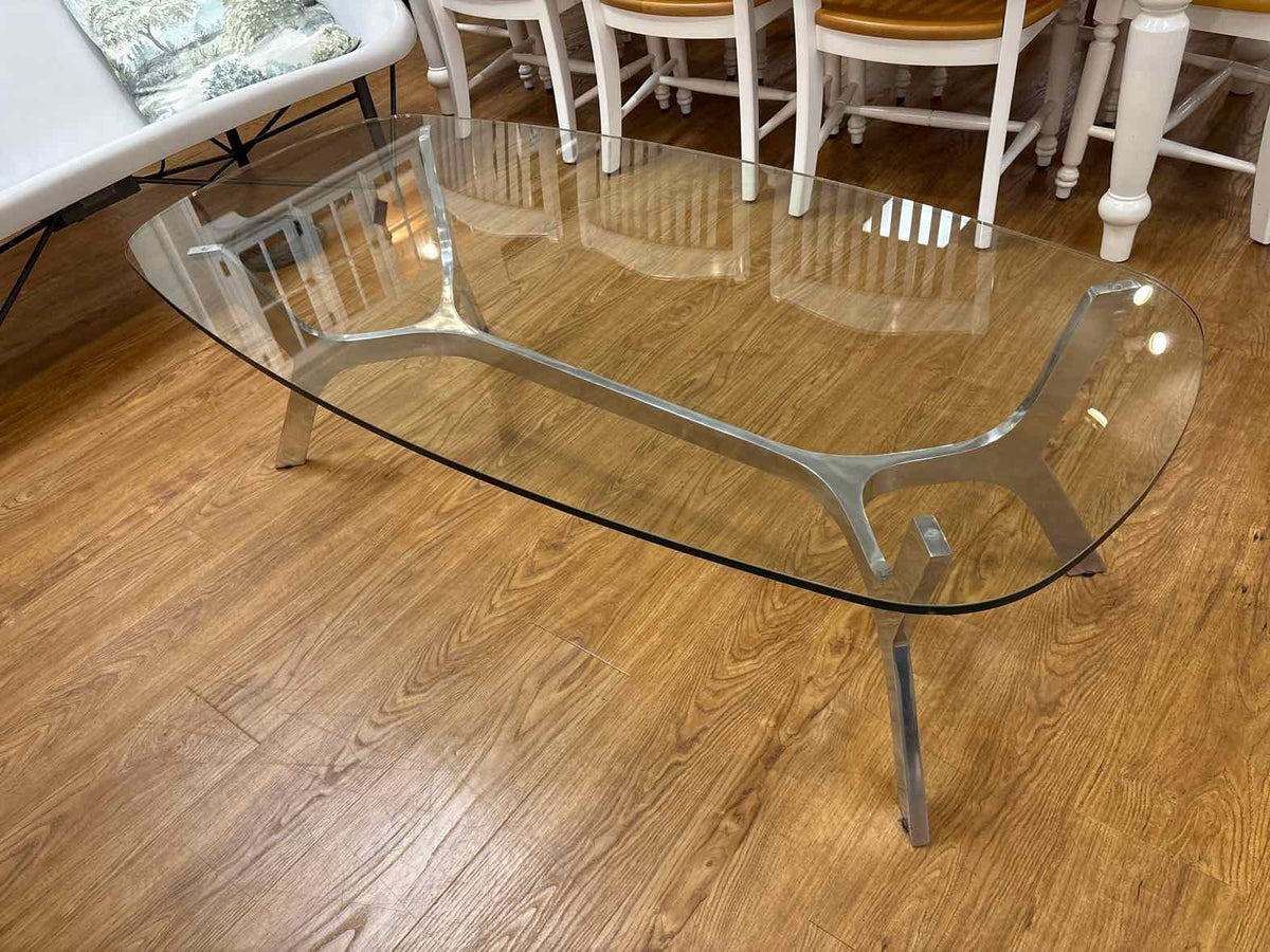 Crate &  Barrel Glass Coffee Table