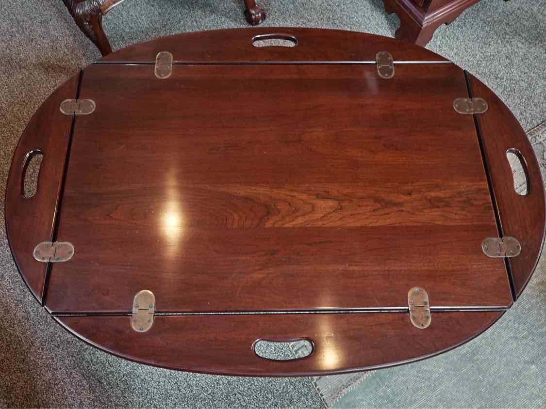 Dark Cherry Butler's Drop Leaf Cocktail Table