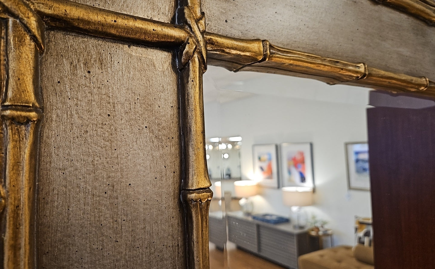 Faux Bamboo Gold Mirror