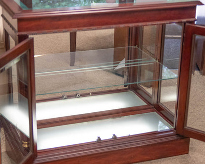 Jasper Cabinet Mahogany Finish 2 Glass Door Display Cabinet