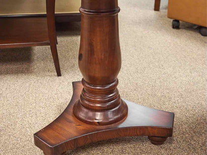 Round Mahogany Pedestal Side Table