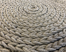 Round Ottoman W/ Grey Sweater Weave Cover