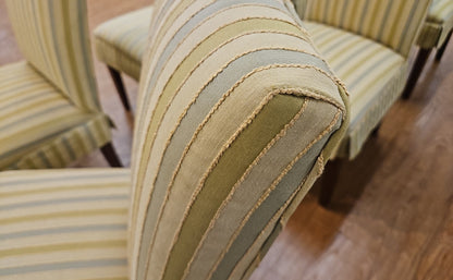 Set of 6 Striped Dining Chairs