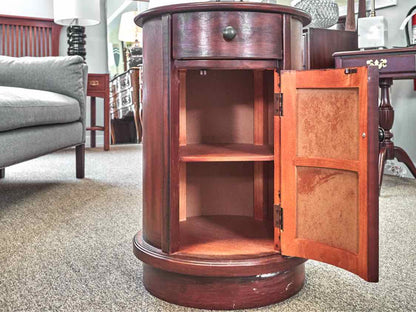 Mahogany Finish 1 Drawer & 1 Door Side Table