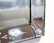 Venetian Mirror with Etched Flower Motif