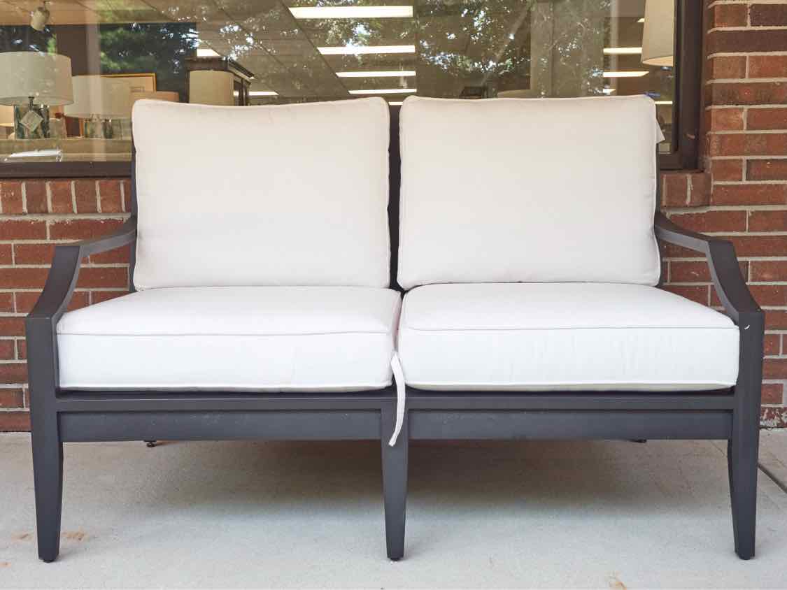 Ethan Allen 'Nod Hill' Black Aluminum Outdoor Loveseat