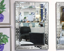 Venetian Mirror with Etched Flower Motif