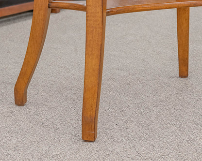 Pair of French Side Tables in Lacquered Cherry with Curved Legs