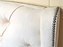 Boston Interiors  Ivory Upholstered Tufted With Nailhead Trim Full Bed