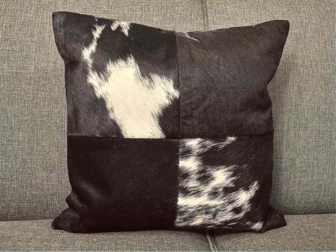 Pair Of Sia Hide Accent Pillows