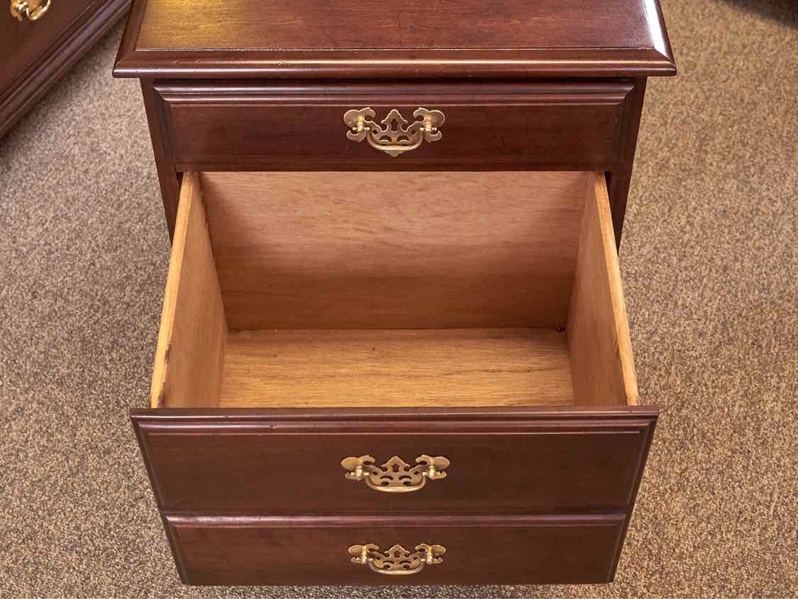 Dark Cherry  Nightstand with 2 Drawers